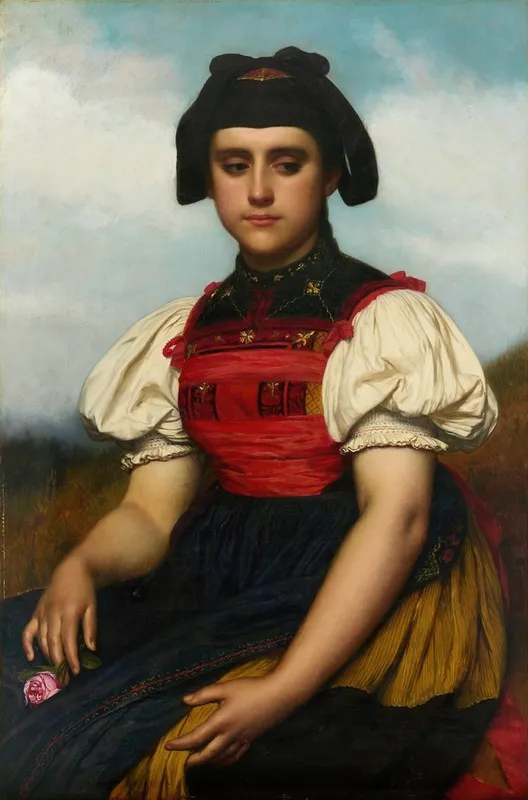 Young Girl From The Hotzenwald Wall Art by Jozef Van Lerius - High-Resolution Digital Print