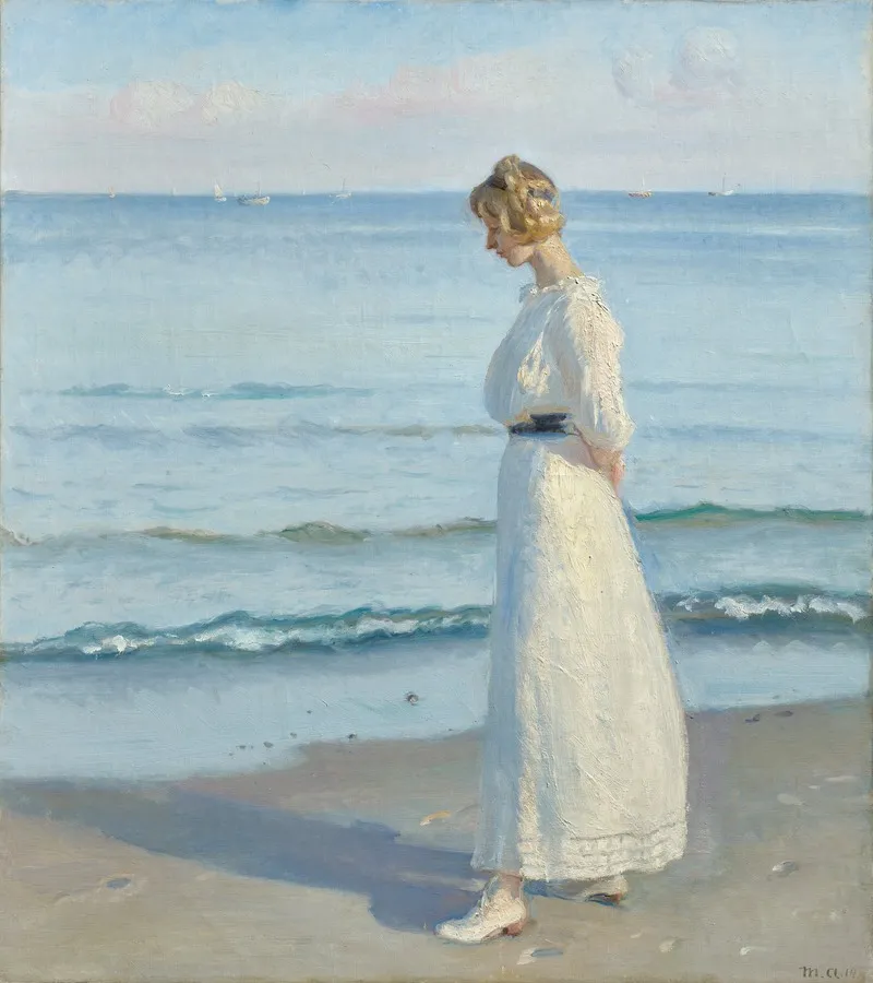 Young Girl On Skagen Soenderstrand Ung Pige Pa Skagen Sonderstrand
