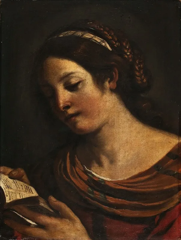 Young Girl Reading 3 Wall Art by Guercino - High-Resolution Digital Print