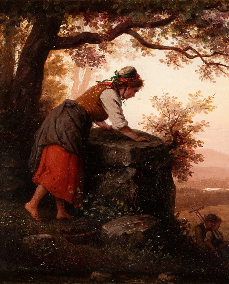 Young Girl Watching A Pair Of Lovers