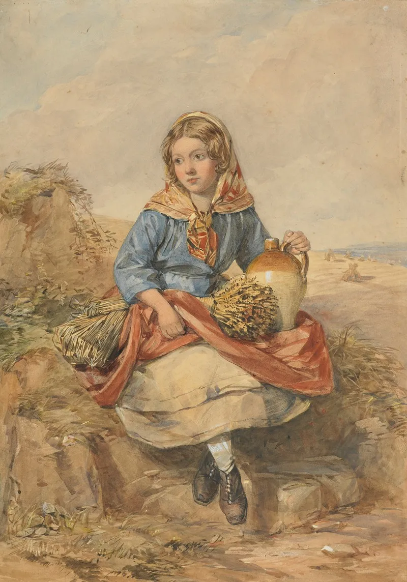 Young Gleaner Wall Art by Henry Edington Hobson - High-Resolution Digital Print