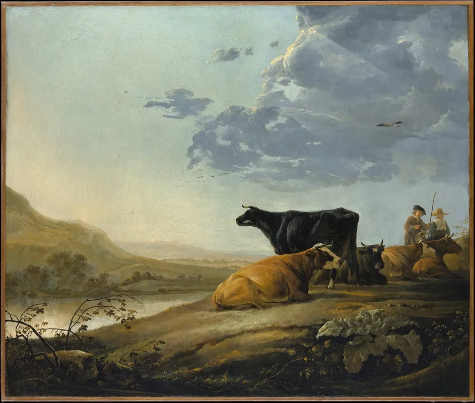 Young Herdsmen With Cows