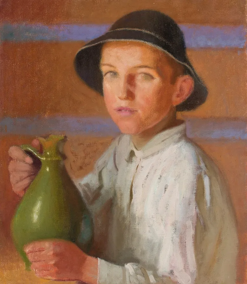 Young Highlander In A Hat Wall Art by Edward Butrymowicz - High-Resolution Digital Print