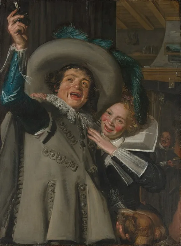 Young Man And Woman In An Inn Wall Art by Frans Hals - High-Resolution Digital Print