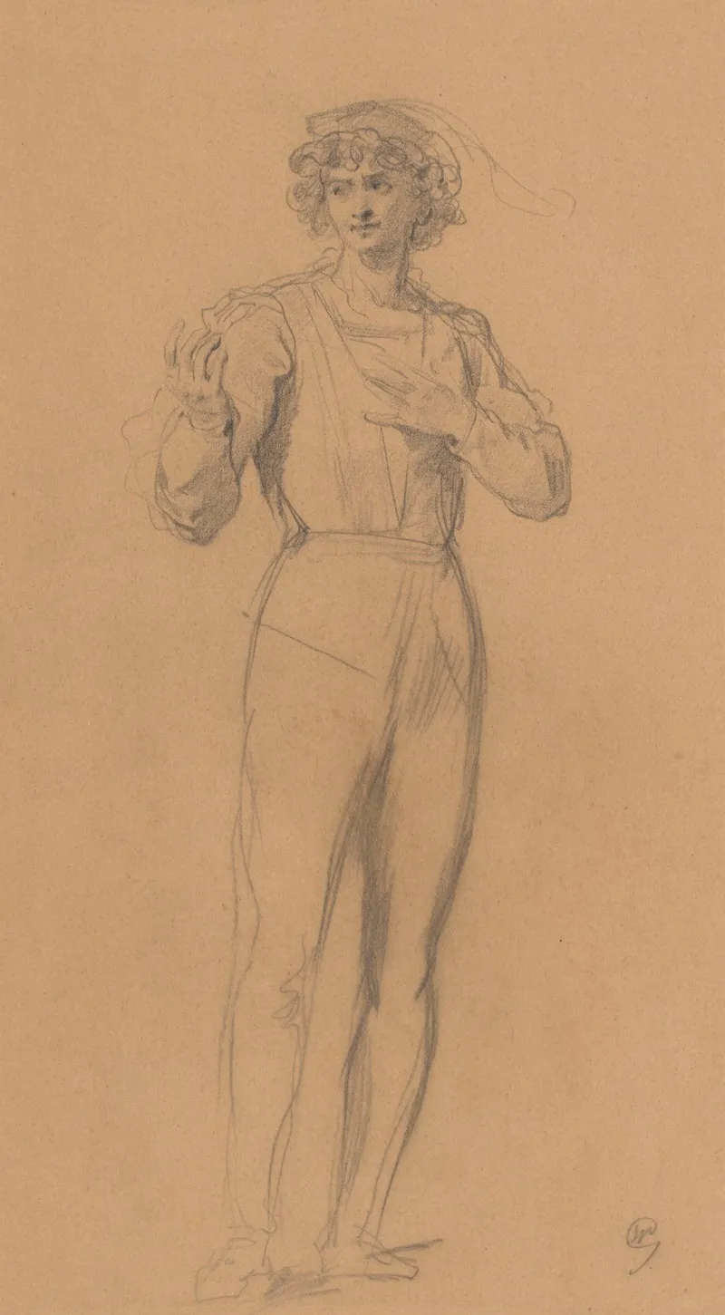 Young Man In A Renaissance Costume Sketch For The Painting Dandy