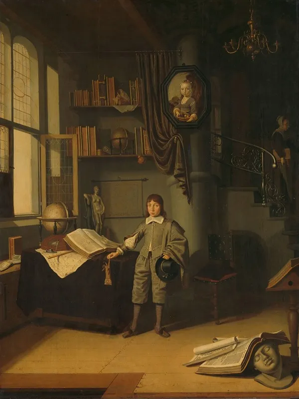 Young Man In A Study Wall Art by Adriaen van Gaesbeeck - High-Resolution Digital Print