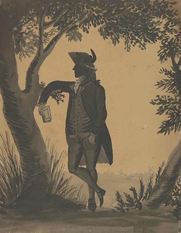 Young Man Leaning Against A Tree With A Book Wall Art by William Wellings - High-Resolution Digital Print