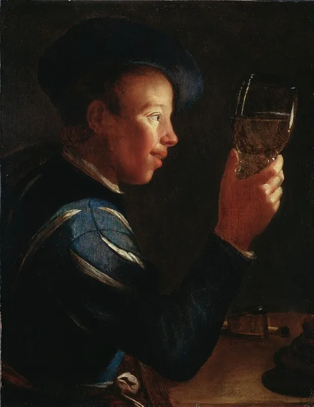 Young Man With A Glass Goblet Wall Art by Willem van der Vliet - High-Resolution Digital Print