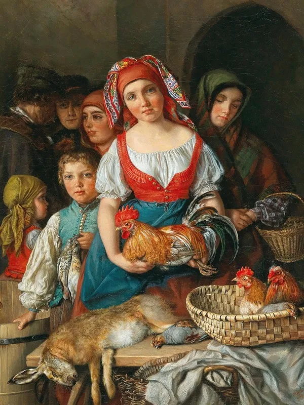Young Market Vendor Wall Art by Maria Mathilde Esch - High-Resolution Digital Print