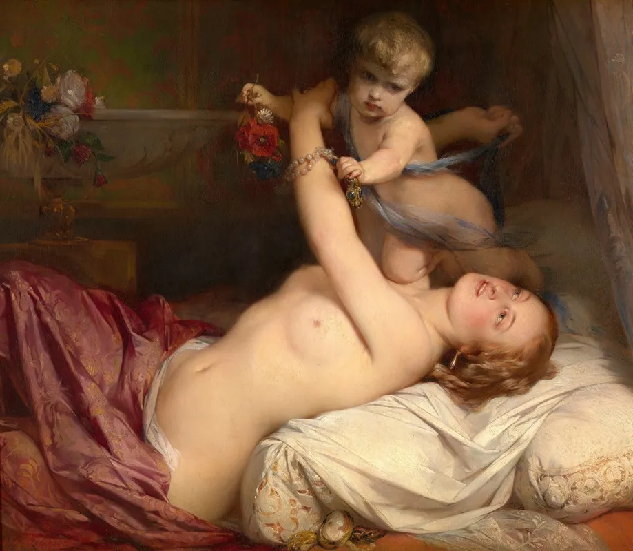 Young Mother With Child Wall Art by Gustaf Wappers - High-Resolution Digital Print