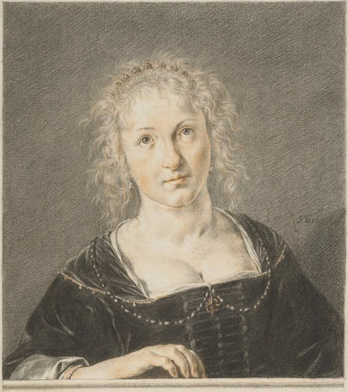 Young Woman At A Balustrade Wall Art by Jan de Bray - High-Resolution Digital Print