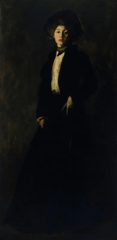 Young Woman In Black 2 Wall Art by Robert Henri - High-Resolution Digital Print