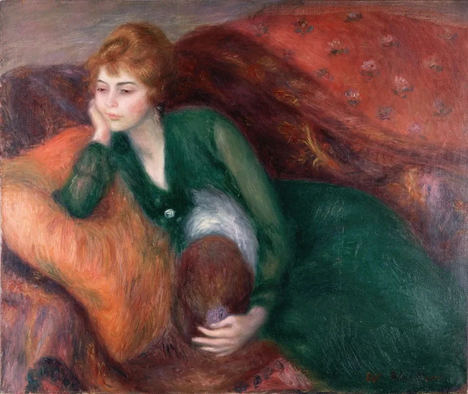 Young Woman In Green Wall Art by William James Glackens - High-Resolution Digital Print