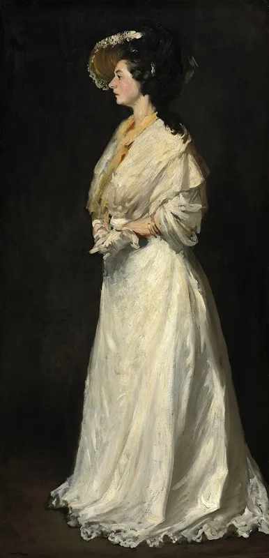 Young Woman In White Wall Art by Robert Henri - High-Resolution Digital Print