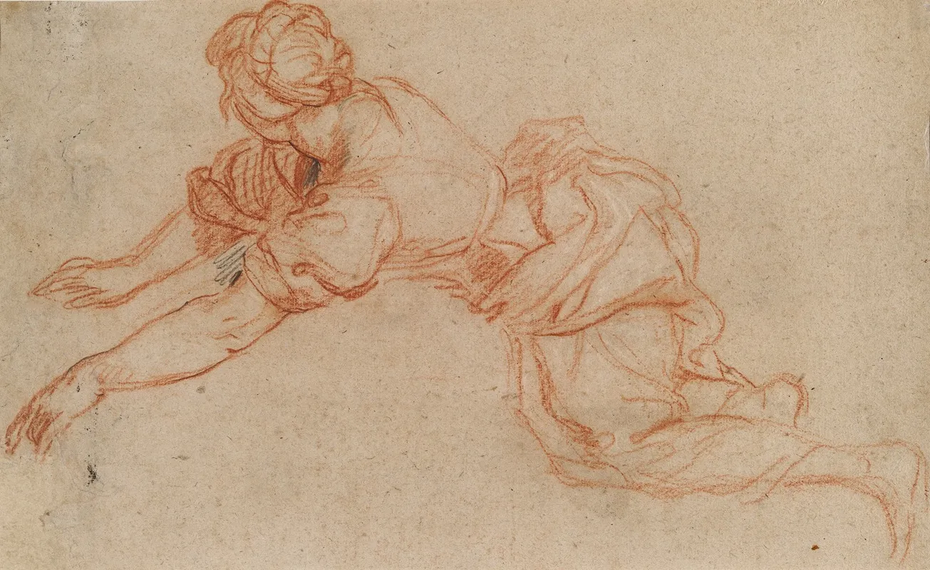 Young Woman Kneeling And Reaching Forward Verso