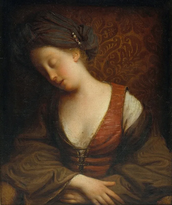 Young Woman Sleeping Wall Art by Jean-Baptiste Santerre - High-Resolution Digital Print