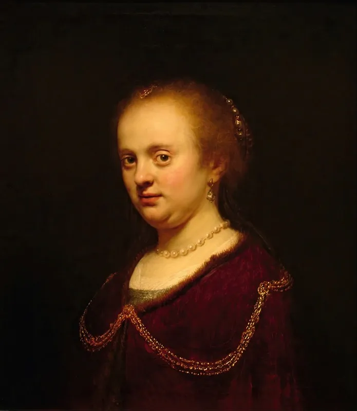 Young Woman With A Gold Chain Wall Art by Rembrandt van Rijn - High-Resolution Digital Print