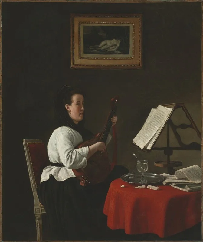 Young Woman With A Mandolin Portrait Of Louison Kohler