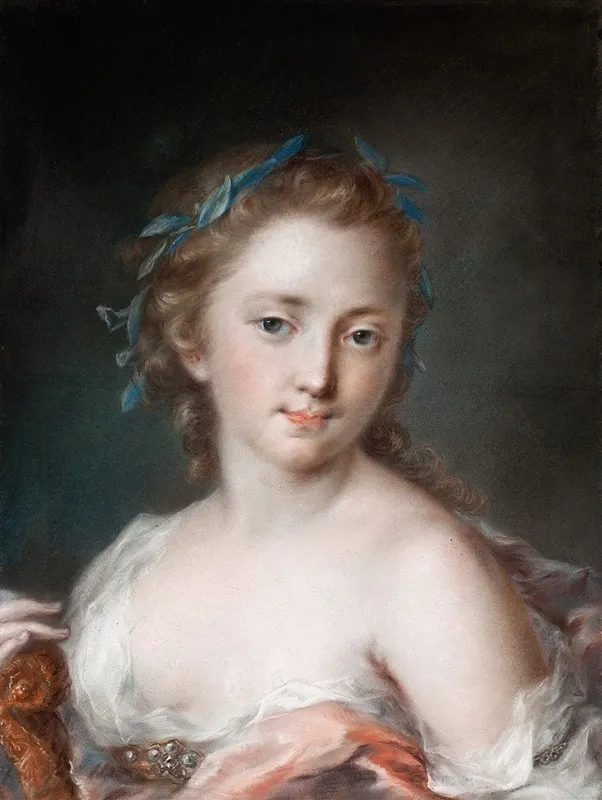 Young Woman With A Wreath Of Laurels Wall Art by Rosalba Carriera - High-Resolution Digital Print