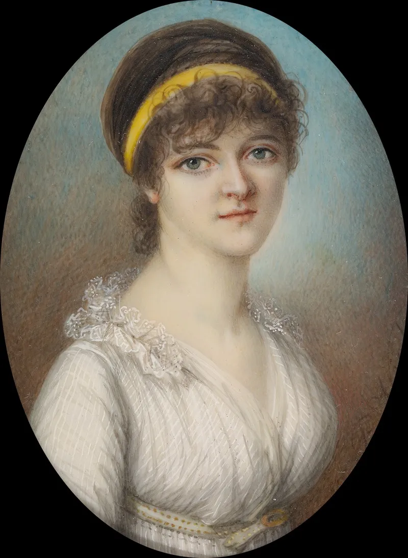 Young Woman With A Yellow Hair Ribbon Wall Art by Pierre N. Violet - High-Resolution Digital Print