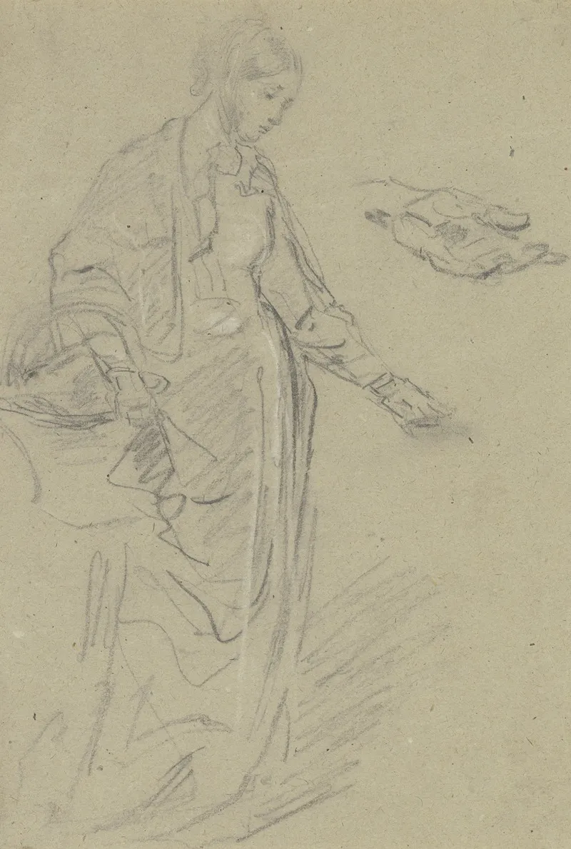 Young Woman With Market Basket