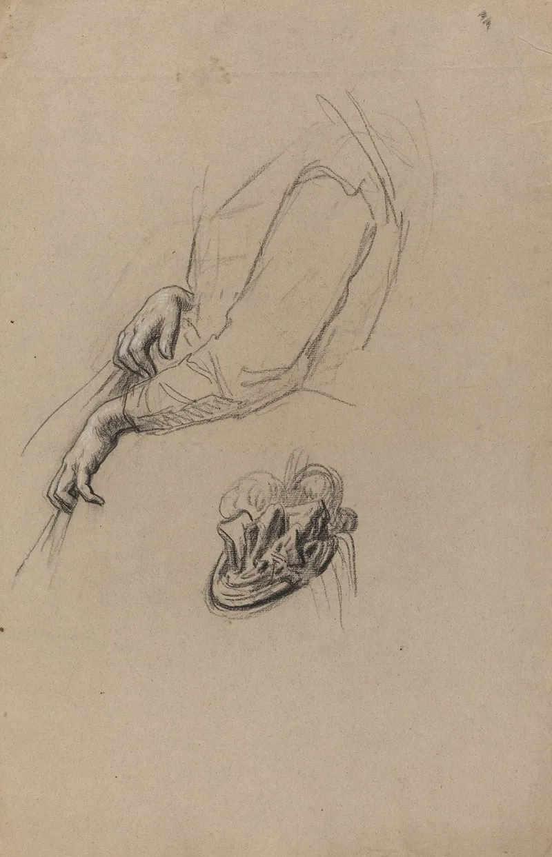 Young Womans Hands And Beribboned Hat
