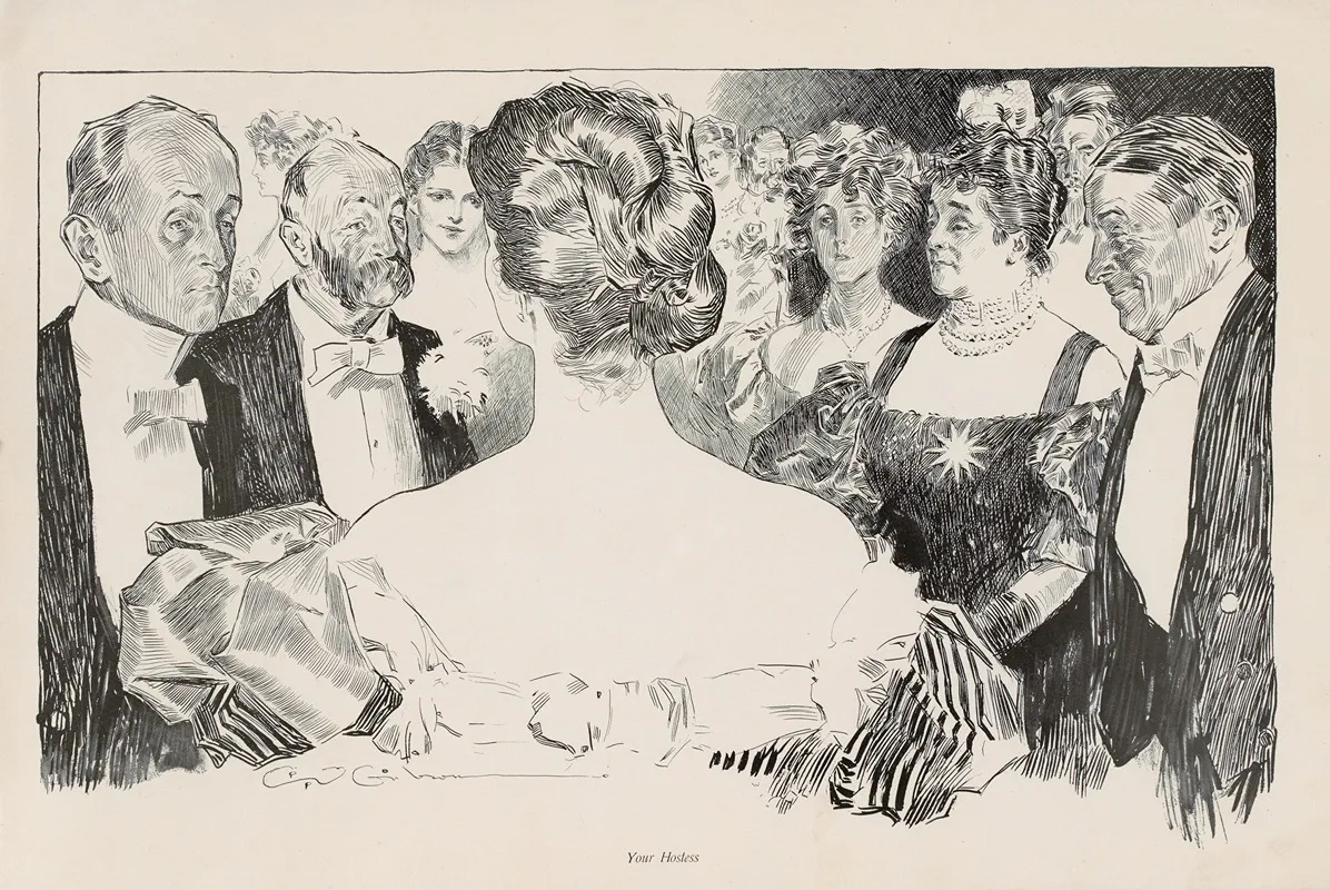 Your Hostess Wall Art by Charles Dana Gibson - High-Resolution Digital Print