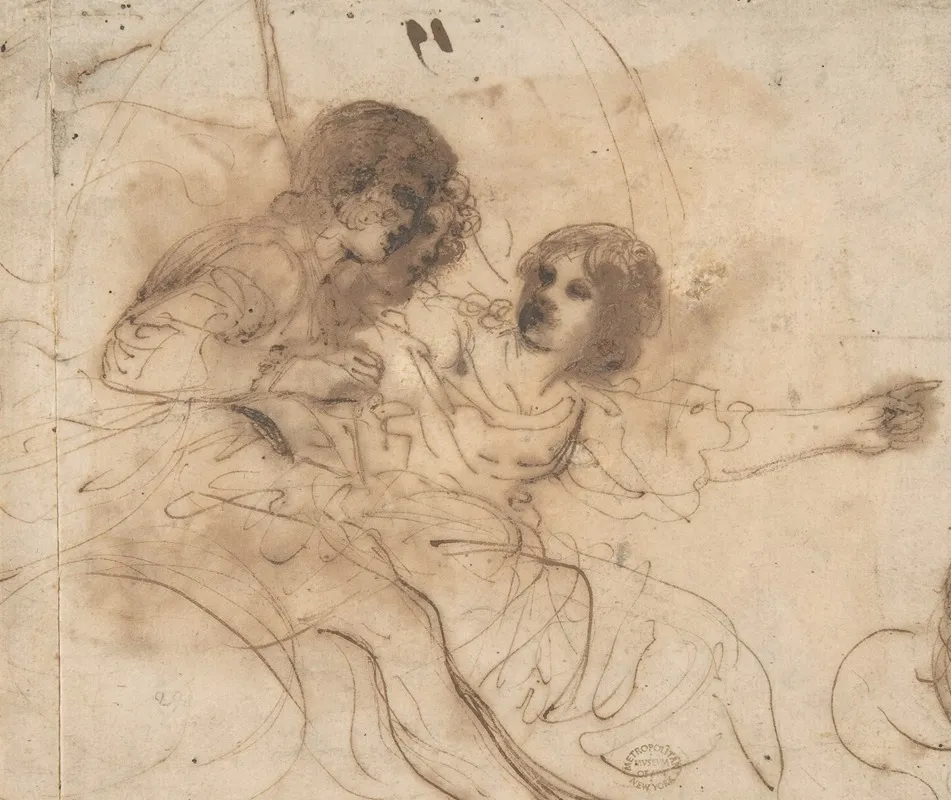 Youth In A Chariot With Attendant Young Woman