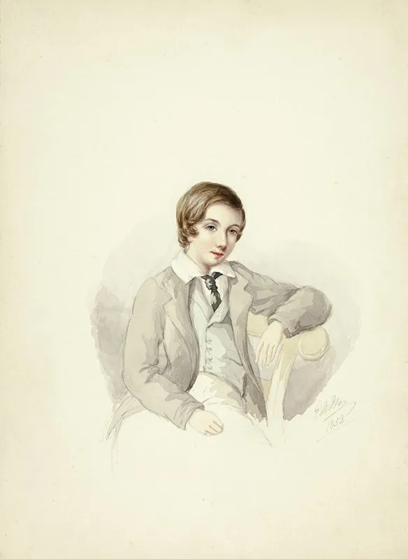 Youth Leaning On Chair