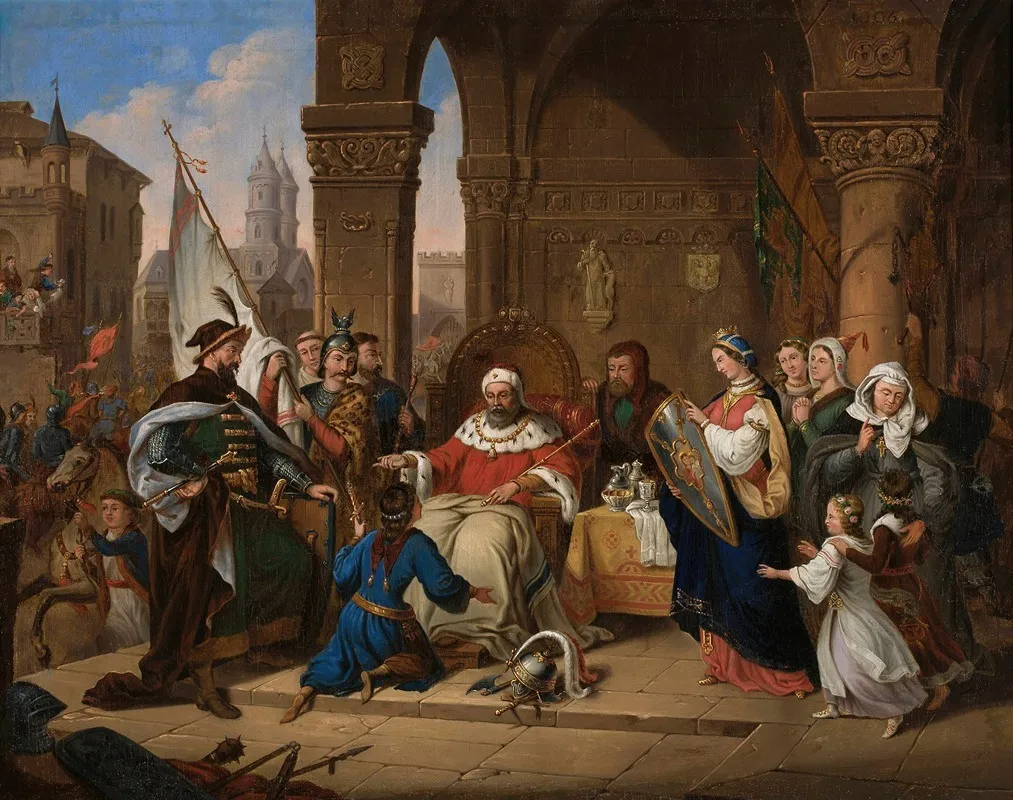 Youth Of Boleslaw The Wry Mouthed Wall Art by Aleksander Lesser - High-Resolution Digital Print