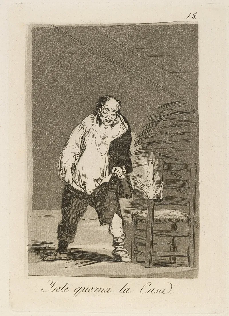 Ysele Quema La Casa And His House Is On Fire Wall Art by Francisco de Goya - High-Resolution Digital Print