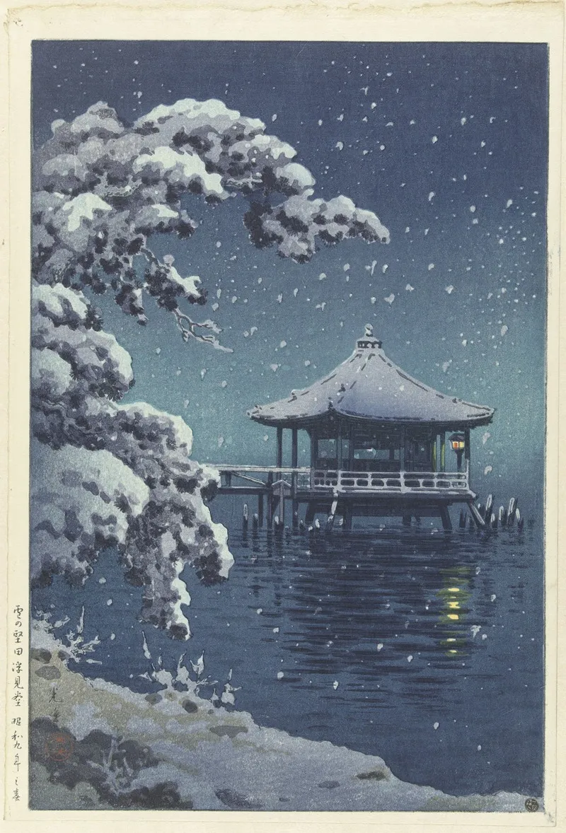 Yuki No Katada Ukimido Wall Art by Tsuchiya Kōitsu - High-Resolution Digital Print