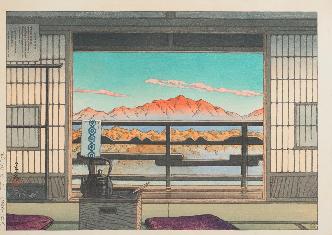 Yuyado No Asa Shiobara Arayu Morning At The Arayu Spa In Shiobara Wall Art by Kawase Hasui - High-Resolution Digital Print