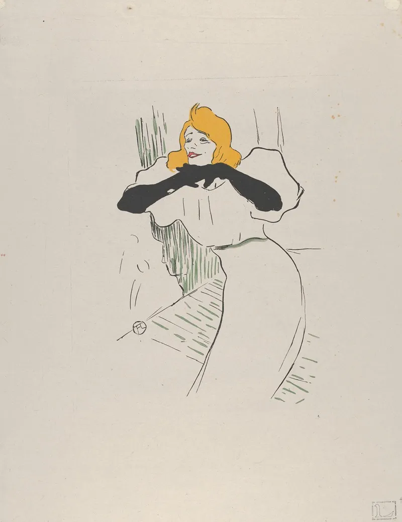 Yvette Guilbert 6 Wall Art by After Henri de Toulouse-Lautrec - High-Resolution Digital Print
