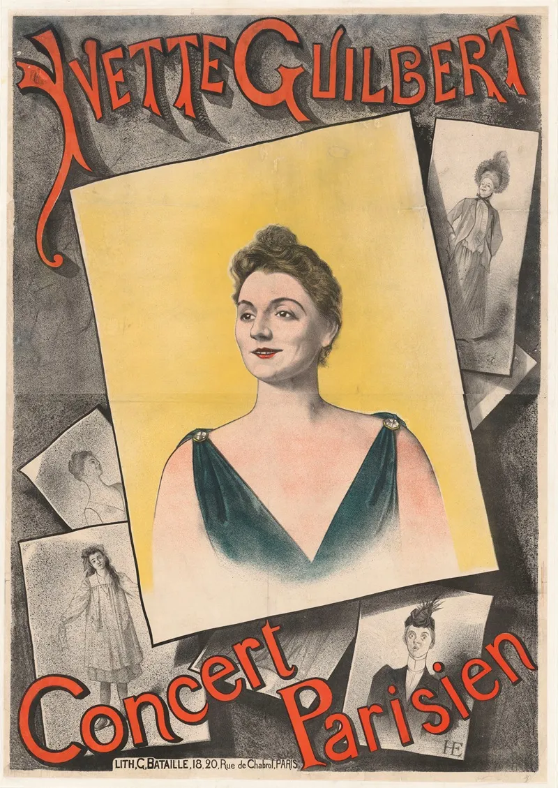 Yvette Guilbert Concert Parisien Wall Art by Marie-Edmond Höner - High-Resolution Digital Print
