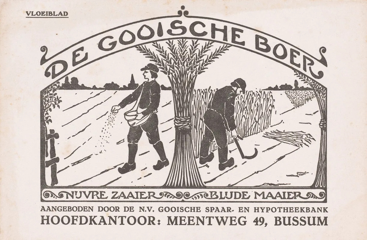 Zaaiende En Oogstende Boer Wall Art by Reinier Willem Petrus de Vries - High-Resolution Digital Print