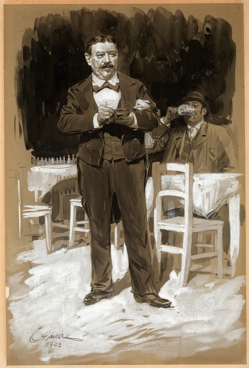 Zahlkellner In Einem Praterwirtshaus Wall Art by Wilhelm Gause - High-Resolution Digital Print