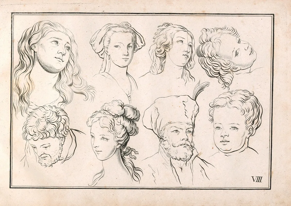 Zeichenbuch Für Künstler Und Liebhaber Der Freyen Handzeichnung Pl 09 Wall Art by Johann Quirin Jahn - High-Resolution Digital Print