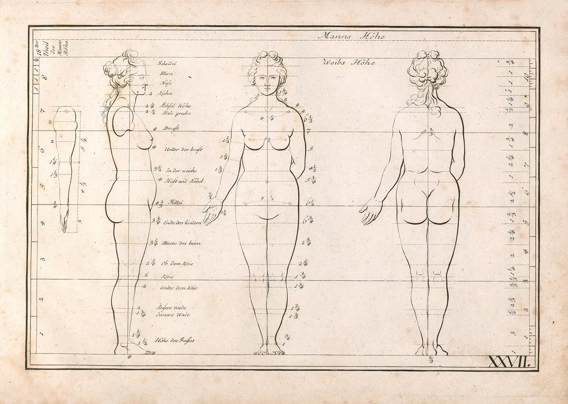 Zeichenbuch Für Künstler Und Liebhaber Der Freyen Handzeichnung Pl 27 Wall Art by Johann Quirin Jahn - High-Resolution Digital Print
