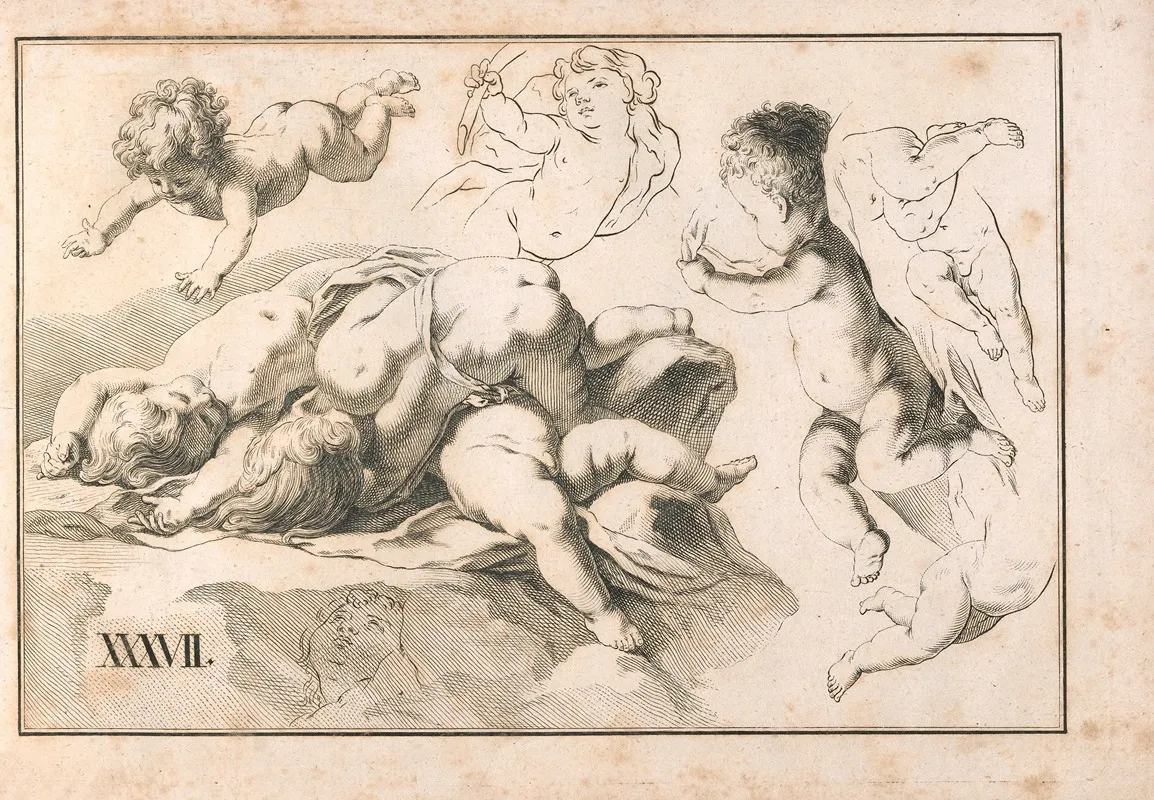 Zeichenbuch Für Künstler Und Liebhaber Der Freyen Handzeichnung Pl 37 Wall Art by Johann Quirin Jahn - High-Resolution Digital Print