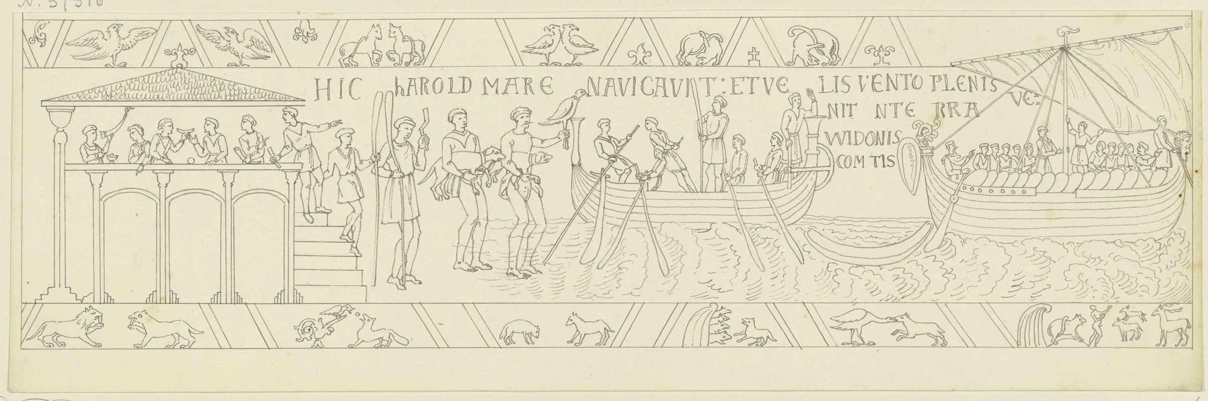 Zeichnung Nach Dem Bildteppich Von Bayeux 4