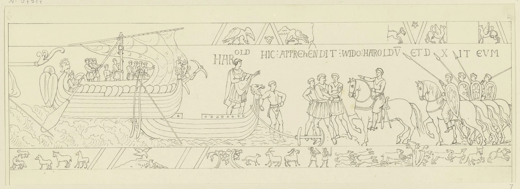 Zeichnung Nach Dem Bildteppich Von Bayeux 5