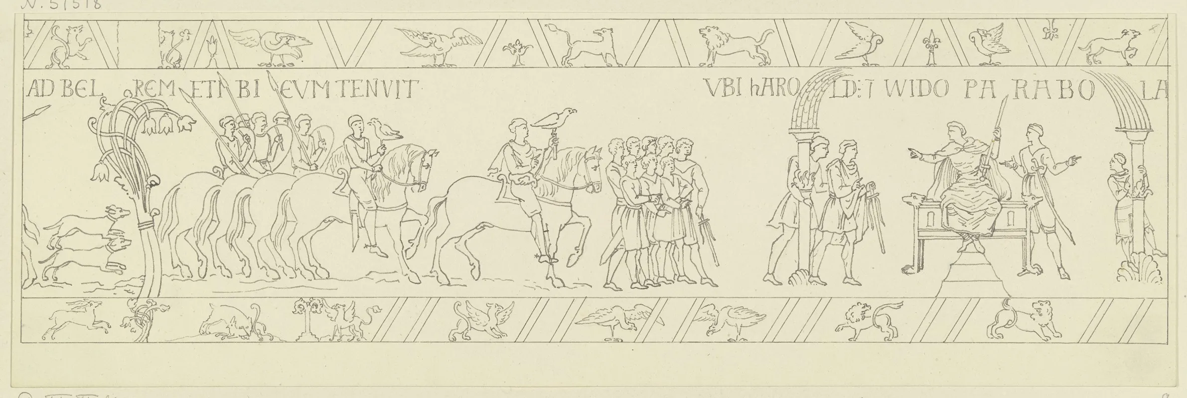 Zeichnung Nach Dem Bildteppich Von Bayeux 6