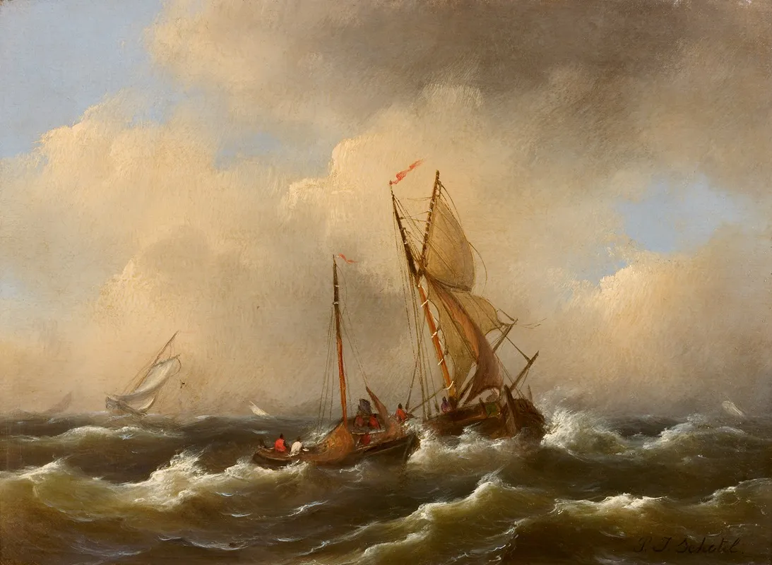Zeilschepen Op Woelige Zee