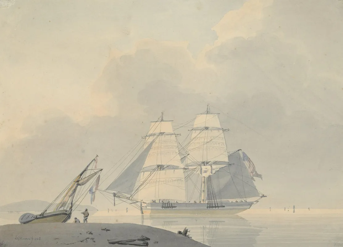 Zeilschip In Stil Water Wall Art by Lodewijk Gilles Haccou - High-Resolution Digital Print