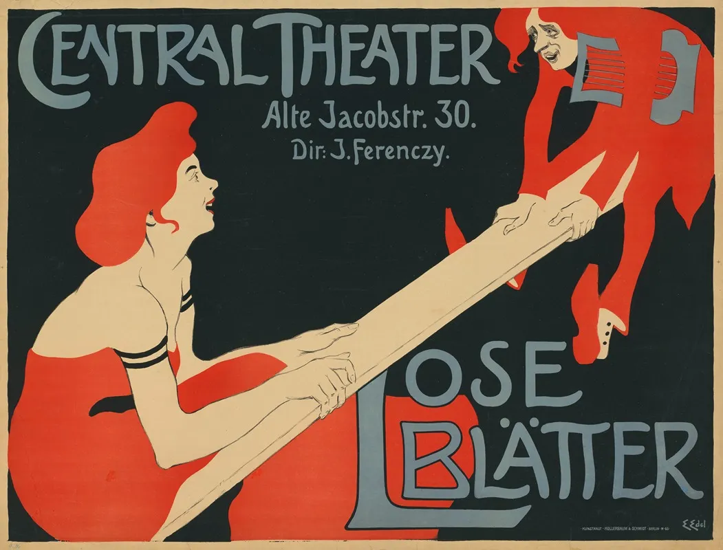 Zentral Theater Lose Blatter Wall Art by Edmund Edel - High-Resolution Digital Print