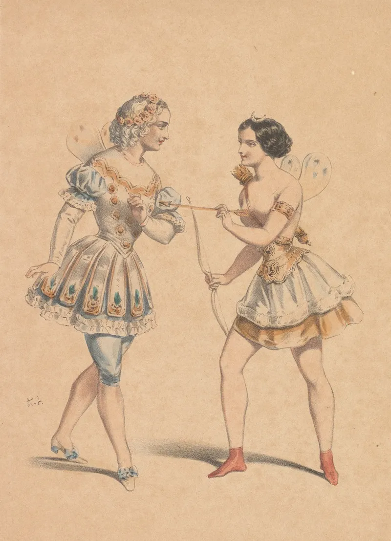 Zephir Et Lamour Dans La Fonti Theatre Imperial De Lopera Wall Art by Alexandre Lacauchie - High-Resolution Digital Print
