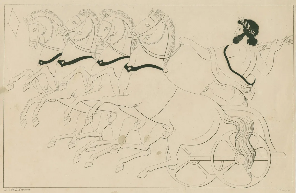 Zeus In His Chariot Prepares To Hurl A Thunderbolt Wall Art by A. Rey - High-Resolution Digital Print