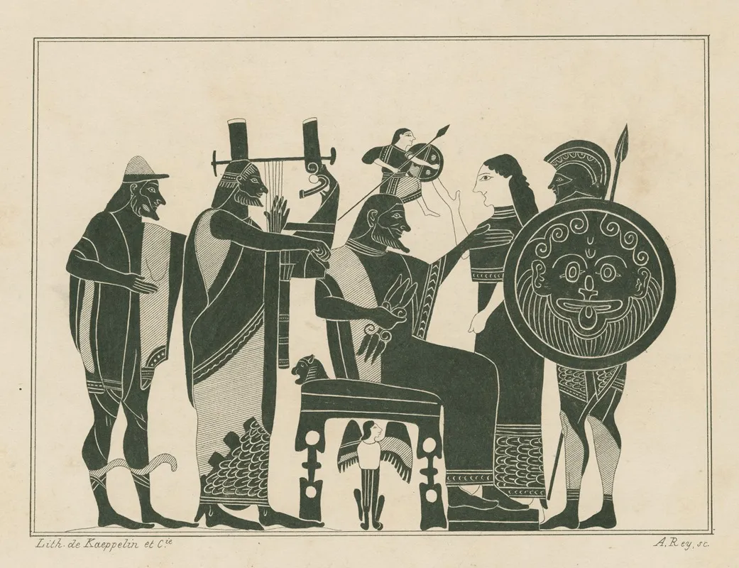 Zeus On His Throne Gives Birth To Athena Wall Art by A. Rey - High-Resolution Digital Print
