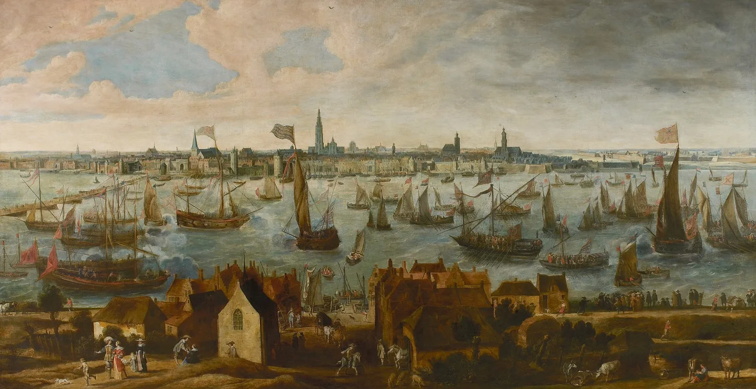 Zicht Op De Rede Van Antwerpen Vanop Het Vlaams Hoofd
